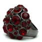 LO2501 - Ruthenium Brass Ring with Top Grade Crystal  in Siam-2