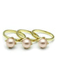LO2508 - Gold Brass Ring with Synthetic Pearl in Light Rose-1