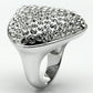 LO2515 - Rhodium Brass Ring with Top Grade Crystal  in Clear-2
