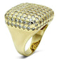 LO2516 - Gold Brass Ring with AAA Grade CZ  in Clear-2