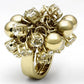 LO2520 - Gold Brass Ring with Top Grade Crystal  in Clear-2