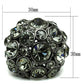 LO2545 - Ruthenium Brass Ring with Top Grade Crystal  in Black Diamond-1