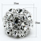 LO2546 - Rhodium Brass Ring with Top Grade Crystal  in Clear-1