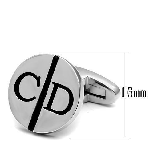 LO2556 - Rhodium Brass Cufflink with No Stone-1