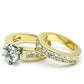 LO2603 - Gold+Rhodium Brass Ring with AAA Grade CZ  in Clear-1