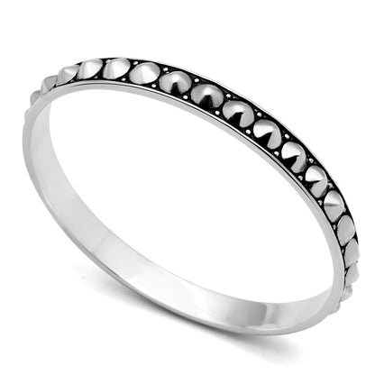 LO2620 - Rhodium Brass Bangle with No Stone-0