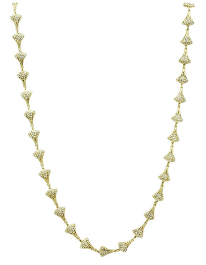 LO2625 - Gold Brass Necklace with Top Grade Crystal  in Clear-0
