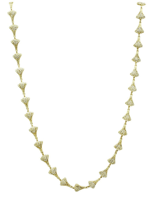 LO2625 - Gold Brass Necklace with Top Grade Crystal  in Clear-0