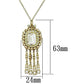 LO2626 - Gold Brass Necklace with Top Grade Crystal  in Clear-1