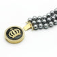 LO2642 - Gold Brass Bracelet with Semi-Precious Onyx in Jet-1