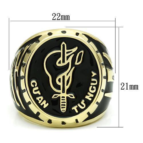 LO2650 - Gold Brass Ring with Epoxy  in No Stone-1