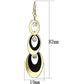 LO2652 - Gold+Ruthenium Iron Earrings with Top Grade Crystal  in Clear-1