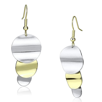 LO2653 - Gold+Rhodium Iron Earrings with No Stone-0