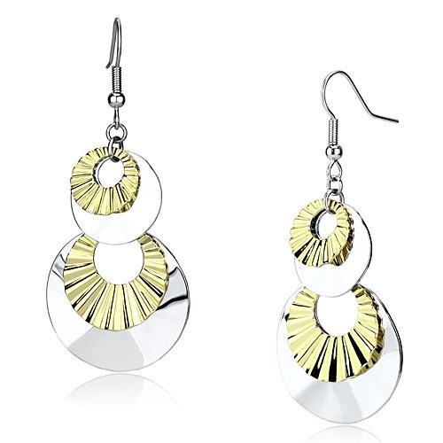 LO2656 - Reverse Two-Tone Iron Earrings with No Stone-0