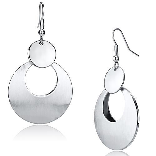 LO2657 - Matte Rhodium & Rhodium Iron Earrings with No Stone-0