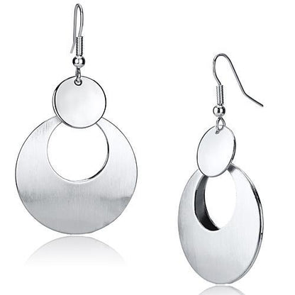 LO2657 - Matte Rhodium & Rhodium Iron Earrings with No Stone-0