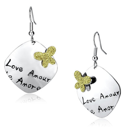 LO2664 - Rhodium Iron Earrings with No Stone-0