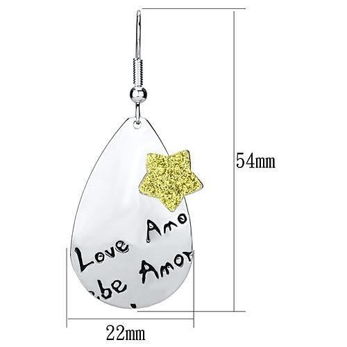 LO2665 - Rhodium Iron Earrings with No Stone-1