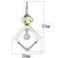 LO2670 - Gold+Rhodium Iron Earrings with AAA Grade CZ  in Clear-1