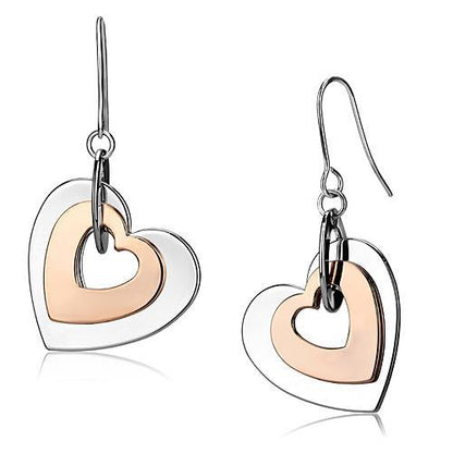 LO2675 - Rose Gold + Rhodium Iron Earrings with No Stone-0