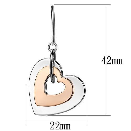 LO2675 - Rose Gold + Rhodium Iron Earrings with No Stone-1