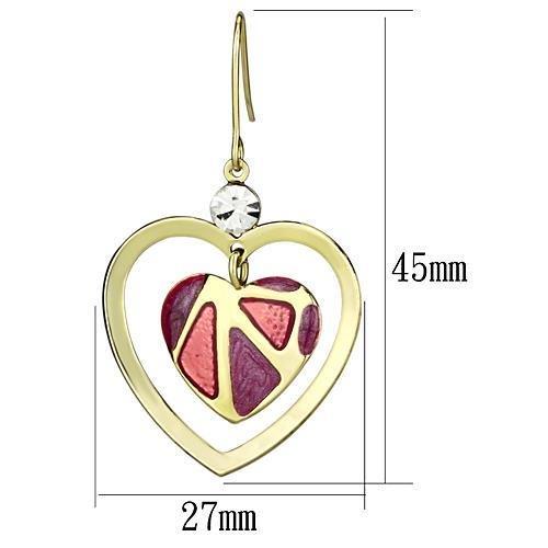 LO2680 - Gold Iron Earrings with Top Grade Crystal  in Clear-1