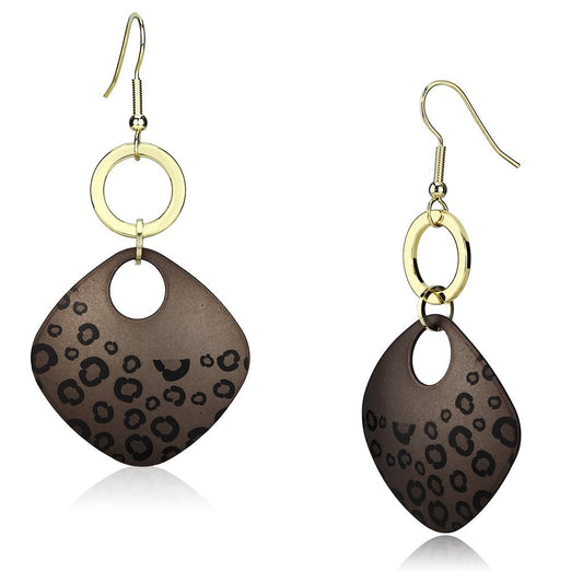 LO2701 - Special Color Iron Earrings with Epoxy  in Jet-0