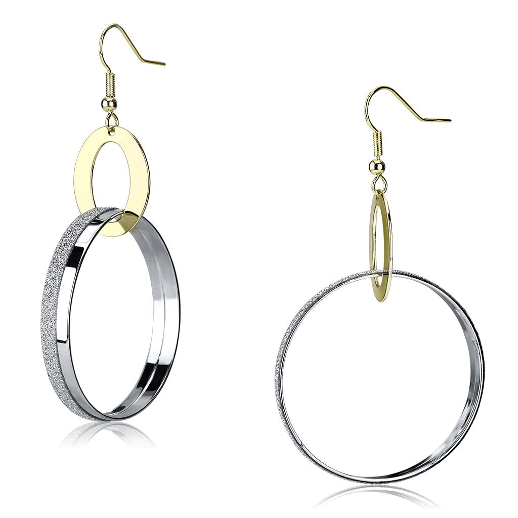 LO2706 - Reverse Two-Tone Iron Earrings with No Stone-0