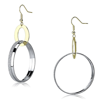 LO2706 - Reverse Two-Tone Iron Earrings with No Stone-0