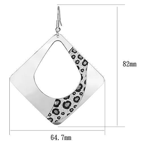 LO2718 - Rhodium Iron Earrings with No Stone-1