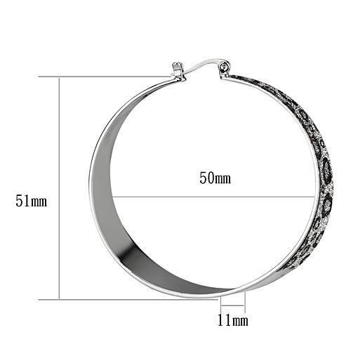 LO2719 - Rhodium Iron Earrings with No Stone-1