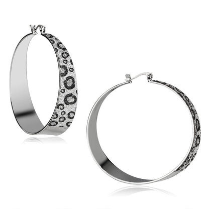 LO2719 - Rhodium Iron Earrings with No Stone-0