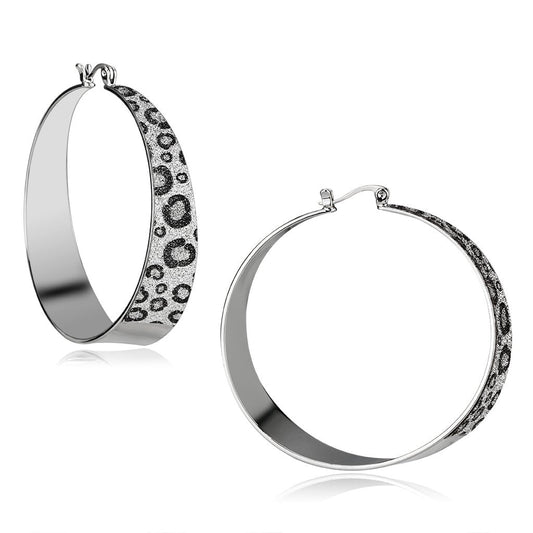 LO2719 - Rhodium Iron Earrings with No Stone-0