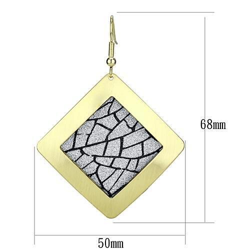 LO2720 - Matte Gold & Gold Iron Earrings with No Stone-1