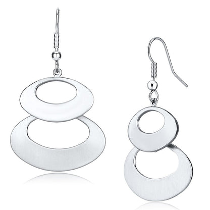 LO2736 - Matte Rhodium & Rhodium Iron Earrings with No Stone-0