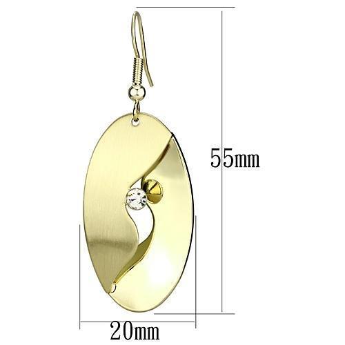 LO2744 - Matte Gold & Gold Iron Earrings with Top Grade Crystal  in Clear-1