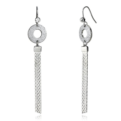 LO2749 - Rhodium Iron Earrings with Top Grade Crystal  in Clear-0