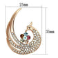 LO2774 - Flash Rose Gold White Metal Brooches with Top Grade Crystal  in Multi Color-1