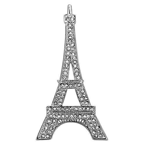 LO2784 - Imitation Rhodium White Metal Brooches with Top Grade Crystal  in Clear-0