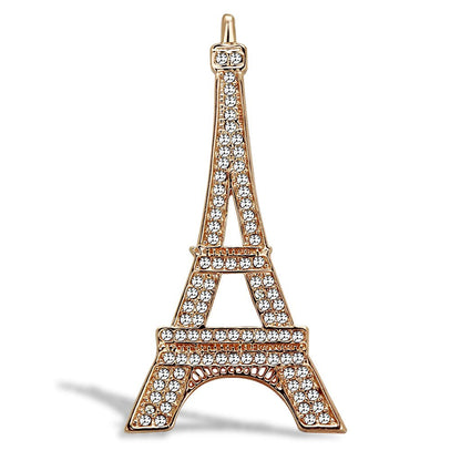 LO2785 - Flash Rose Gold White Metal Brooches with Top Grade Crystal  in Clear-0