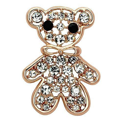 LO2792 - Flash Rose Gold White Metal Brooches with Top Grade Crystal  in Clear-0
