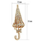 LO2796 - Flash Rose Gold White Metal Brooches with Top Grade Crystal  in Clear-1
