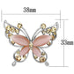 LO2805 - Imitation Rhodium White Metal Brooches with Synthetic Cat Eye in Light Rose-1