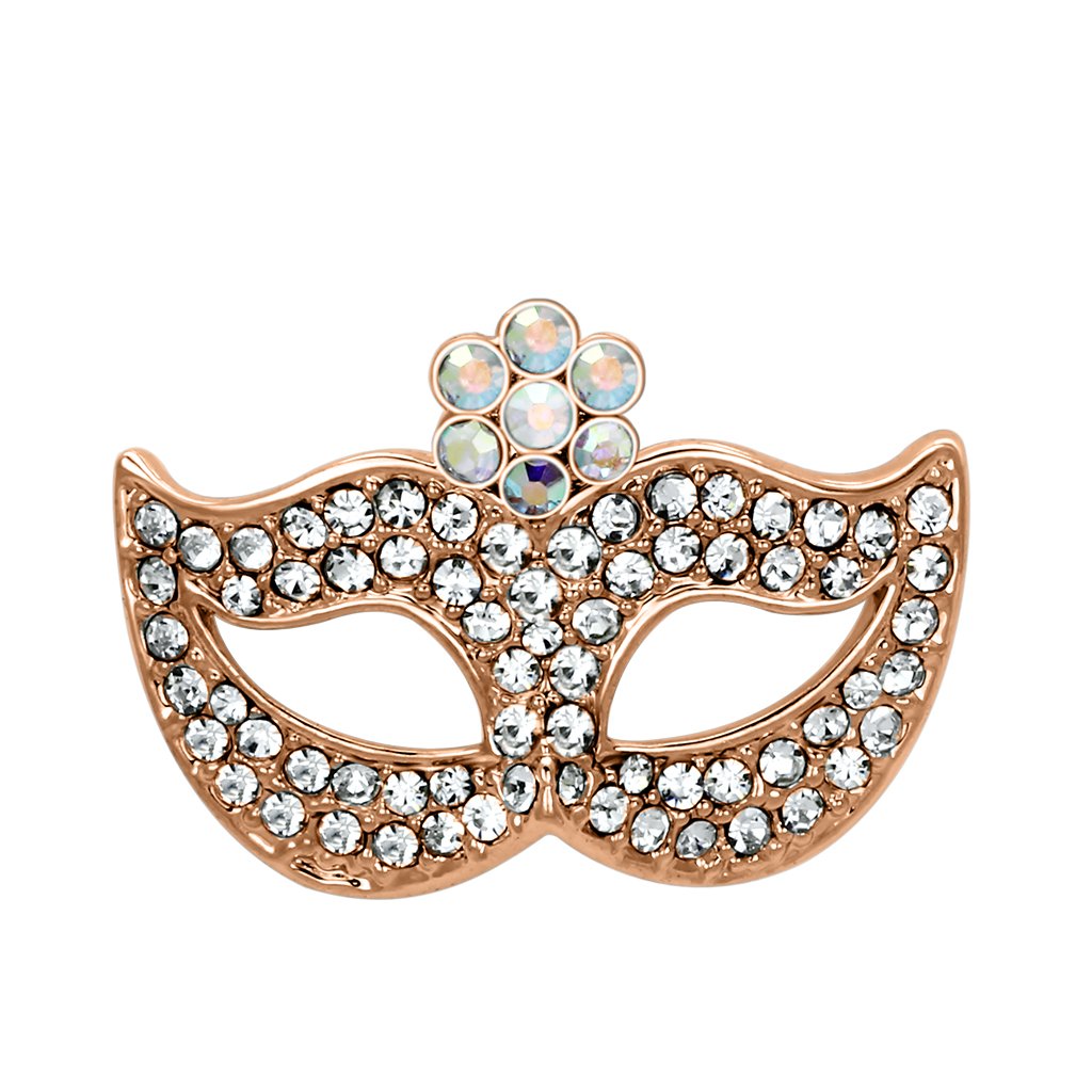 LO2807 - Imitation Rhodium White Metal Brooches with Top Grade Crystal  in Aurora Borealis (Rainbow Effect)-0