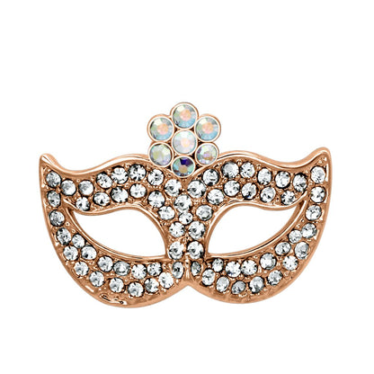 LO2807 - Imitation Rhodium White Metal Brooches with Top Grade Crystal  in Aurora Borealis (Rainbow Effect)-0