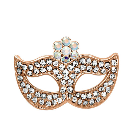 LO2807 - Imitation Rhodium White Metal Brooches with Top Grade Crystal  in Aurora Borealis (Rainbow Effect)-0