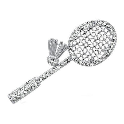LO2823 - Imitation Rhodium White Metal Brooches with Top Grade Crystal  in Clear-0
