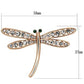 LO2826 - Flash Rose Gold White Metal Brooches with Top Grade Crystal  in Clear-1