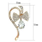 LO2832 - Flash Rose Gold White Metal Brooches with Synthetic Synthetic Glass in Clear-1