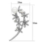 LO2833 - Imitation Rhodium White Metal Brooches with Synthetic Pearl in White-1